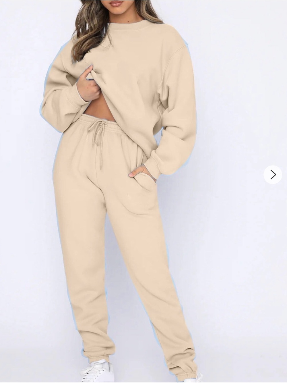 WCQ pale yellow set Drawstring Jogger Pants and sweatshirt